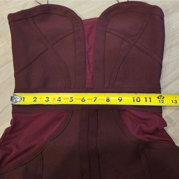 Mad For Love Strapless Bodycon Dress With Sheer Cutouts Sz Small - Picture 11 of 12